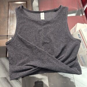90 Degree By Reflex Gray Wrap Tank Top